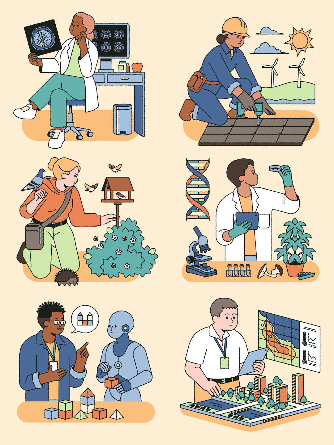 Jobs of the Future, spot illustrations (personal work)