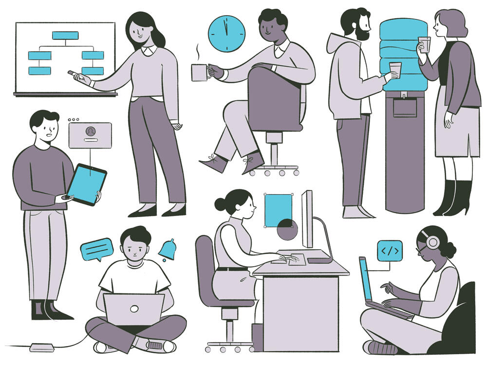 Office Life, spot illustrations (personal work)