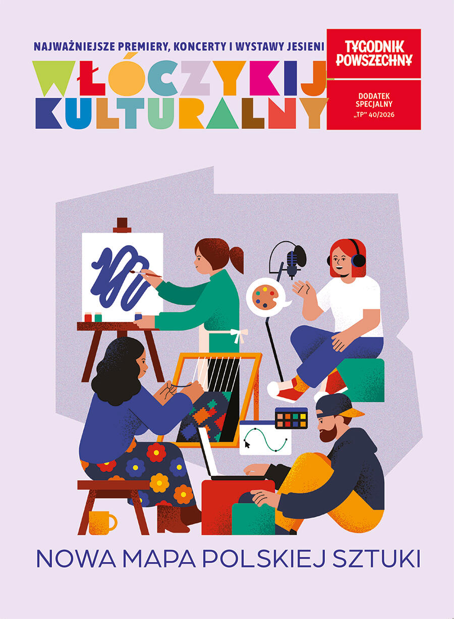 Włóczykij Kulturalny — Nowa Mapa Polskiej Sztuki, editorial illustration for a cultural review published by Tygodnik Powszechny magazine