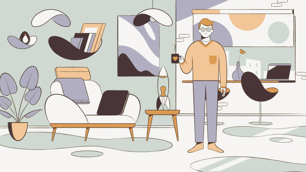 Groovy Bachelor Pad, editorial illustration (personal work)
